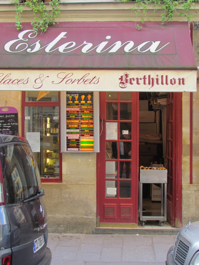 This is the famous French ice cream store called Berthillon that is everywhere. There are several of them in our neighborhood and they always have a line in front of them.