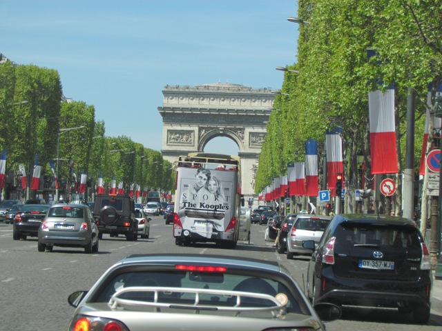 It was a holiday and the French flags were out en mass, especially on the Champ Elysees.