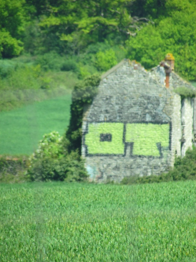 We passed this little building with the graffiti on it on our way to Giverny.